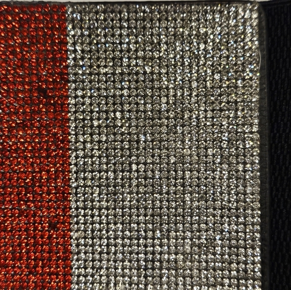 Wide crystal rhinestones color block stretch belt disco Halloween party belt - Picture 6 of 8